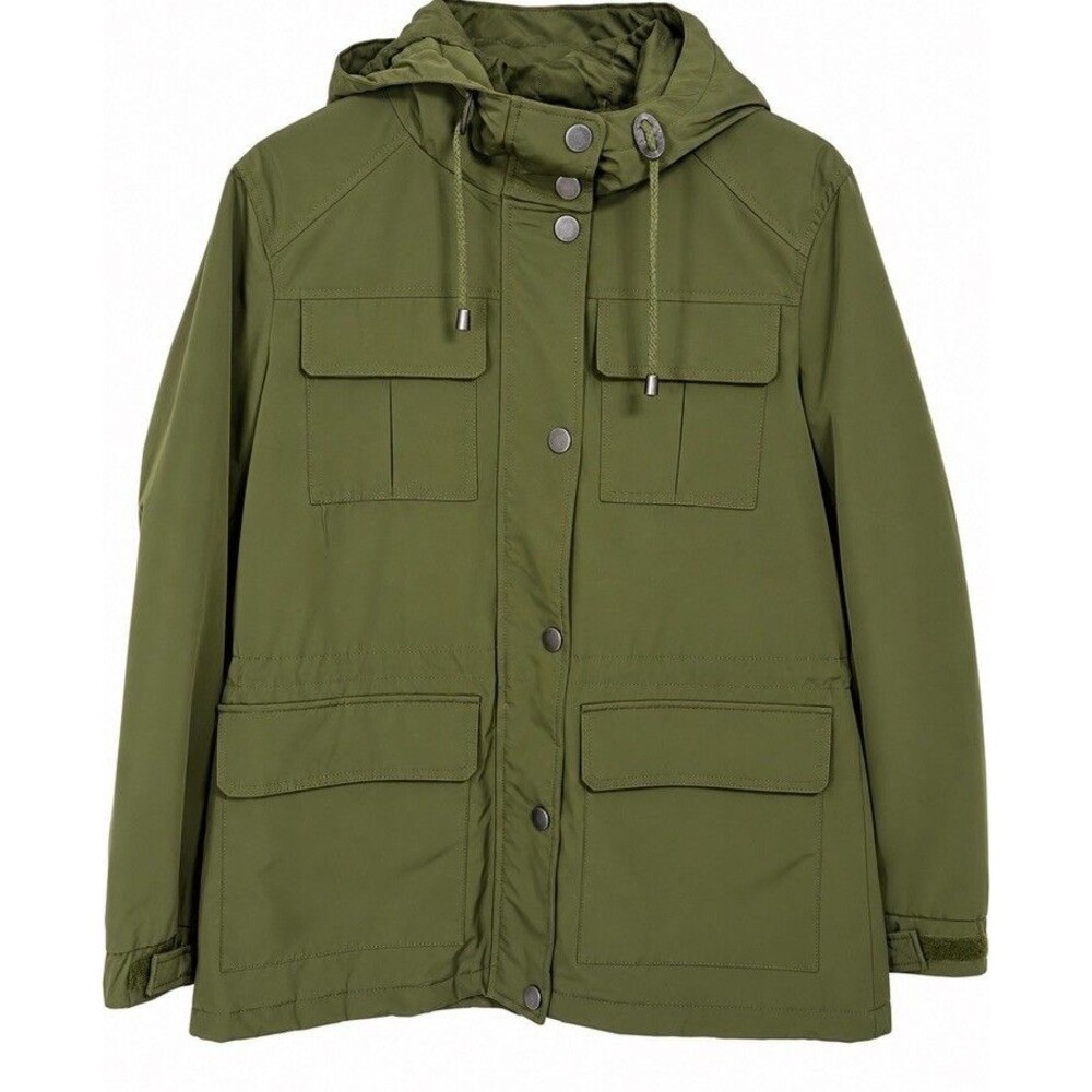 LUCKY BRAND Women’s L Army Green Utility Hooded Field Jacket Utility Cargo Coat